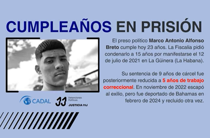 Cumpleaños en prisión: Marco Antonio Alfonso Breto
